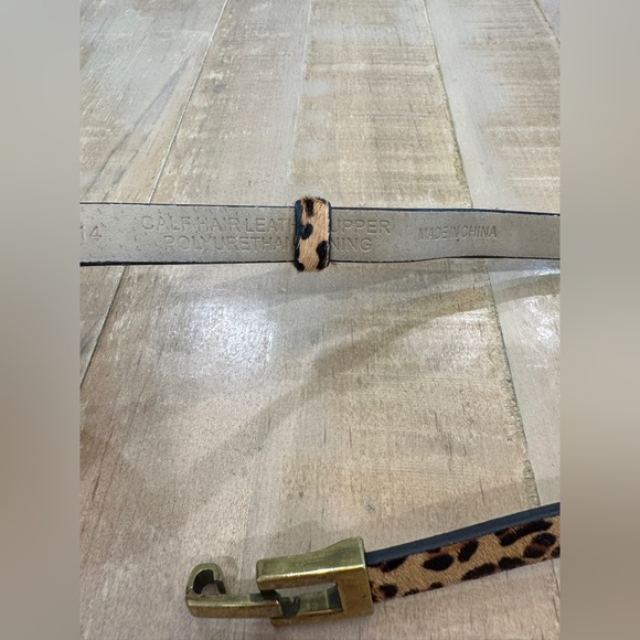 Another line women’s calf hair leather belt print animal print adjustable slide - Picture 5 of 10